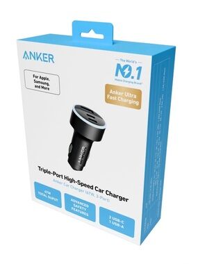 Anker Triple-Port High Speed Fast Car Charger New in the Box!